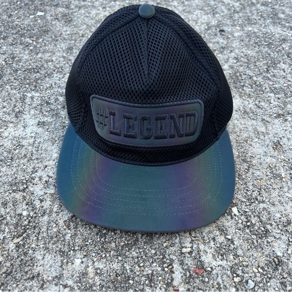 Place Other - #Legend snap back black Mesh Cap with Blue Brim